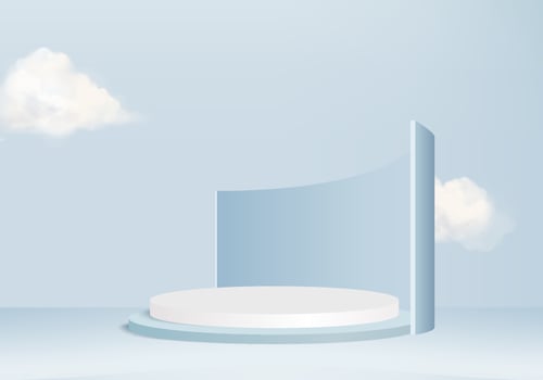 3d background product display podium scene with geometric platform background vector 3d rendering with podium stand to show cosmetic products Stage showcase on pedestal display blue studio