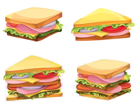 Set of different sandwiches vector