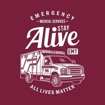 Ambulance Van Graphic Tshirt vector