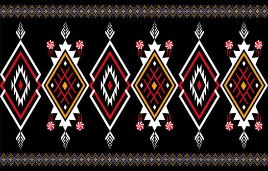 Abstract orange and red geometric native pattern seamless vector