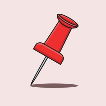 pushpin note school supplies illustration vector