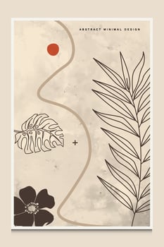 Modern Minimal Botanical Abstract Background Suitable For Suitable For Printing As A Painting Interior Decoration Social Posts Flyers  Book Covers vector