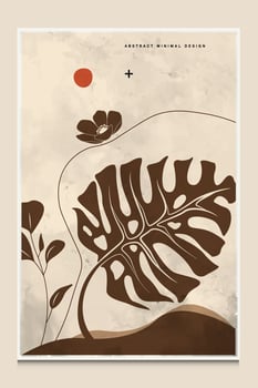 Modern Minimal Botanical Abstract Background Suitable For Suitable For Printing As A Painting Interior Decoration Social Posts Flyers  Book Covers vector