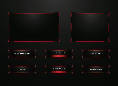 Streamer panel overlay design set vector
