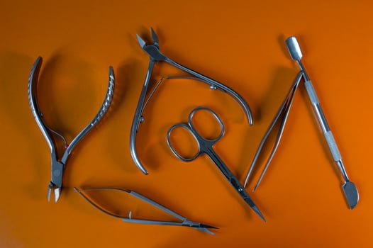 A set of cosmetic tools for manicure and pedicure photo