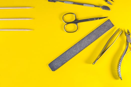 A set of cosmetic tools for manicure and pedicure photo