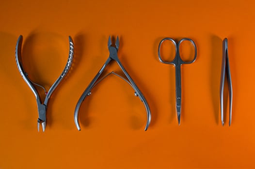 A set of cosmetic tools for manicure and pedicure photo