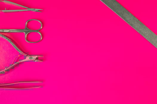 A set of cosmetic tools for manicure and pedicure photo