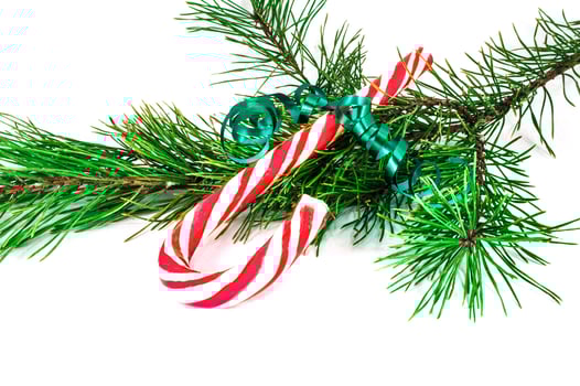Christmas baubles isolated on white background photo