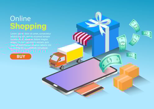Online shopping at your home vector