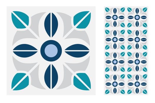 vintage tiles patterns antique seamless vector