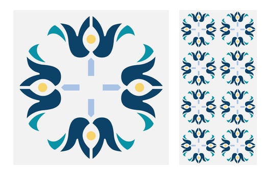 vintage tiles patterns antique seamless vector