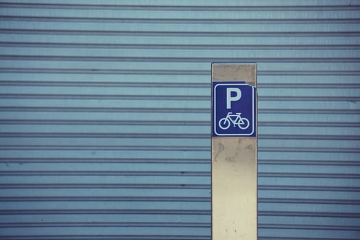 bicycle traffic signal on the street in bilbao city spain photo