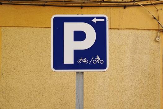 bicycle traffic signal on the street in bilbao city spain photo