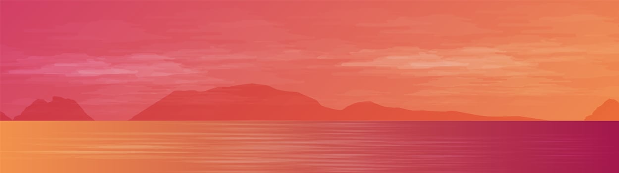 Panorama Beautiful Sea on landscape background, sunshine and sunset concept design vector