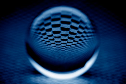 Abstract monochrome image of a glass ball photo