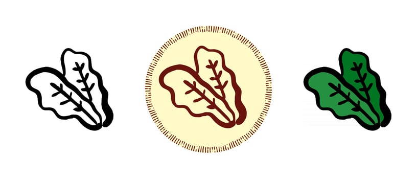 Contour color and retro sorrel symbols vector