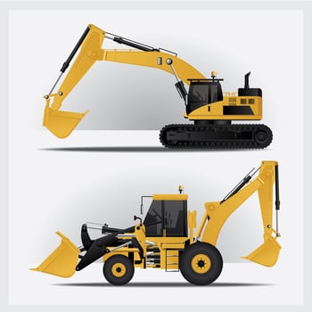 Construction Vehicles Vector Illustration Set