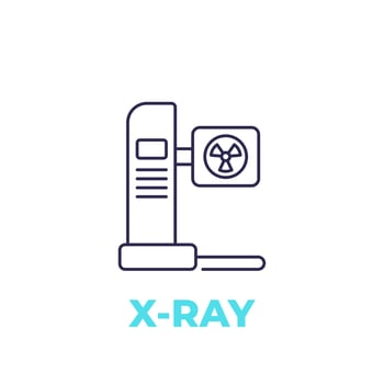 X ray radiology machine line vector icon