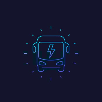 electric bus icon vector