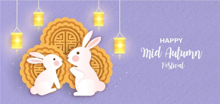 Mid autumn festival sale banner vector