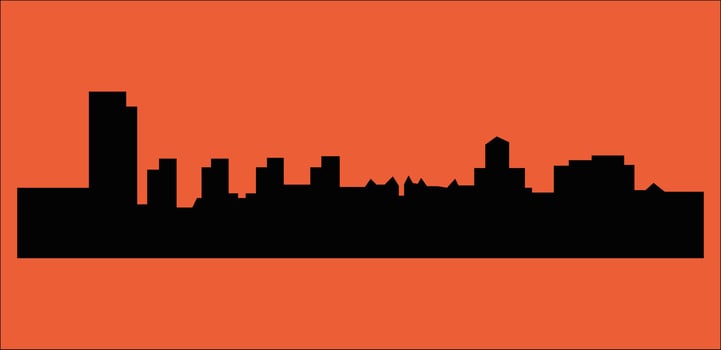 New York Albany city silhouette vector