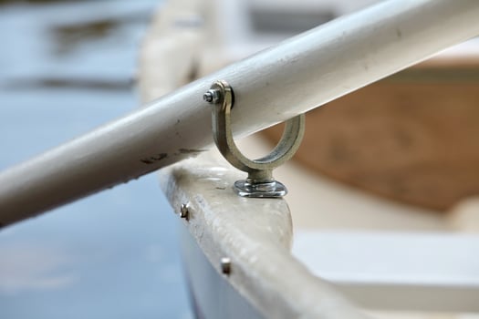 Rowlock and paddle close-up photo