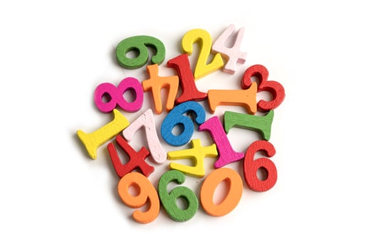 Math number colorful on white background photo