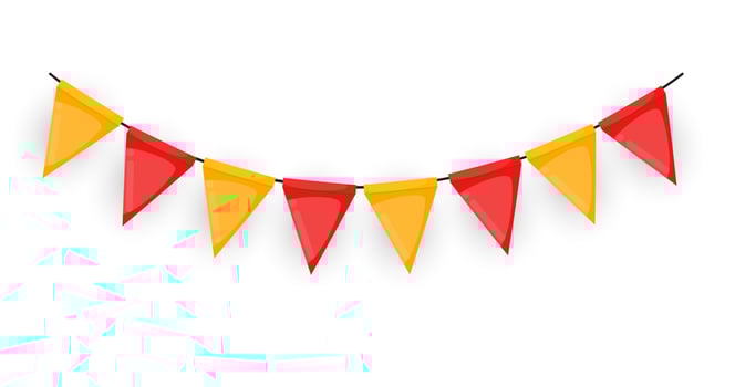 Banner with garland of flags and ribbons Holiday Party background for birthday party carnava vector