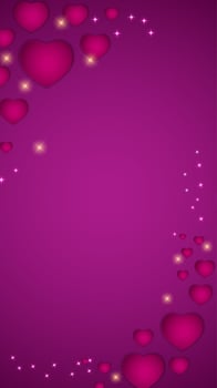Love Valentines Day Background with Hearts vector