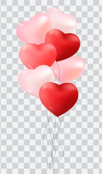Heart balloon isolated set vector
