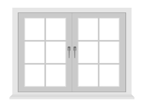 White window frame isolated on white background vector