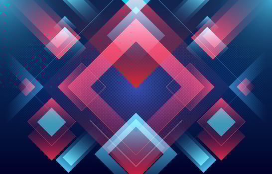 Glowing Blue and Red Squares Abstract Background vector