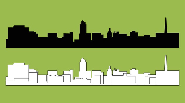 Michigan Lansing city silhouette vector