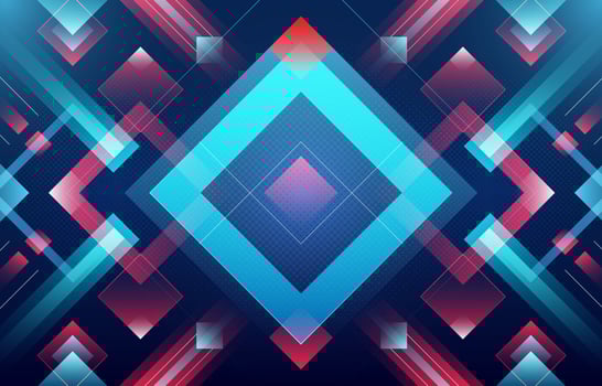 Glowing Blue and Red Squares Abstract Background vector