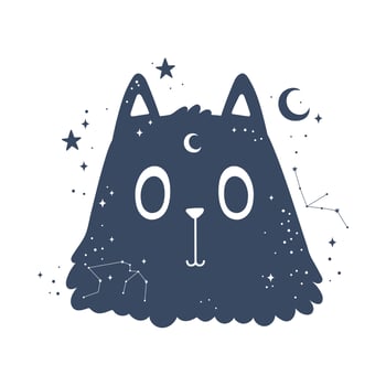 cat mystic astrology vector