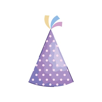 purple birthday celebration hat acuarela style vector