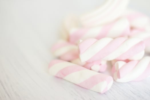 Pink and white marshmallow candies photo