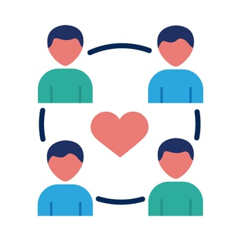 humans figures with heart solidarity flat style vector