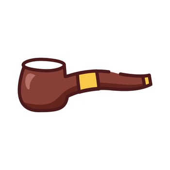 tobaco pipe vintage line and fill style icon vector