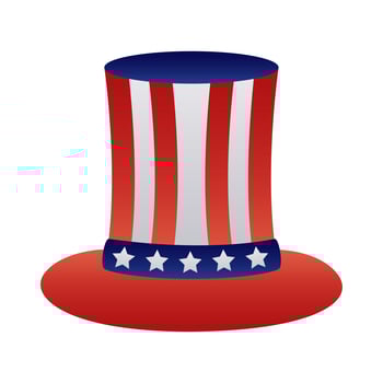 usa hat with flag degraded style vector