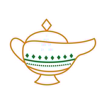 magic lamp hindu line style icon vector