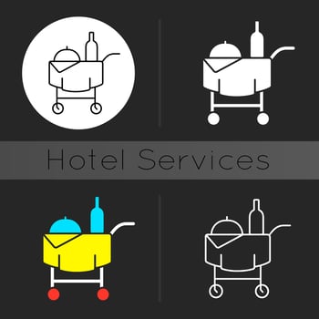 Room service dark theme icon vector
