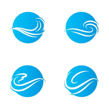 Water wave Logo design vector Template