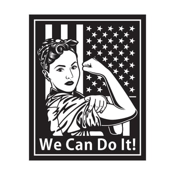 Vintage We Can Do It Poster In Black And White vector