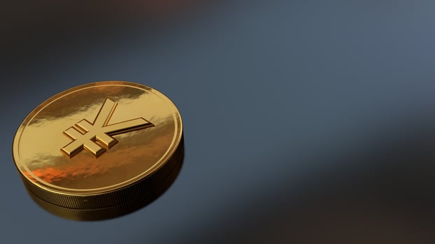 Chinese currency on a table background, 3d illustration photo