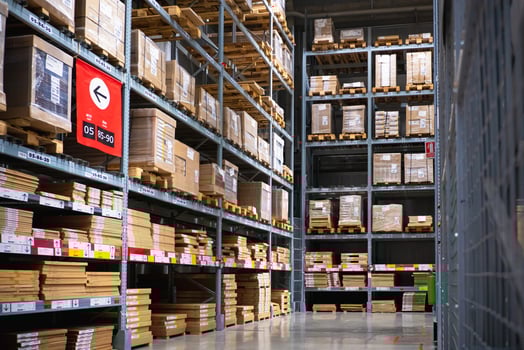 Warehouse aisle in an IKEA store photo