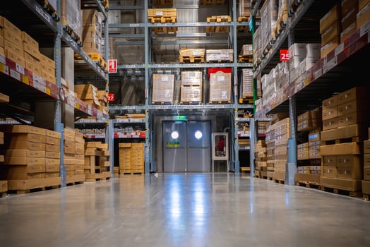 Emergency exit in IKEA warehouse photo