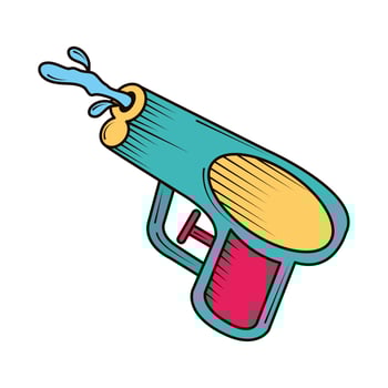 water gun doodle vector