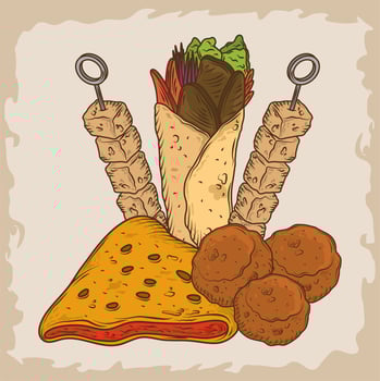 arabic food menu vector
